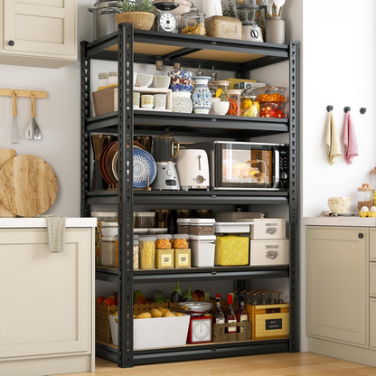 Säädettävä 5-tasoinen metallihylly, maks. 915 kg kuormitus – FlexiRack™